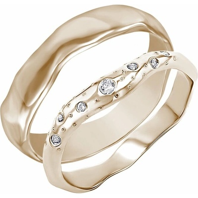 Eppi snubní prsteny z oříškového zlata s diamanty Parnell RW49503