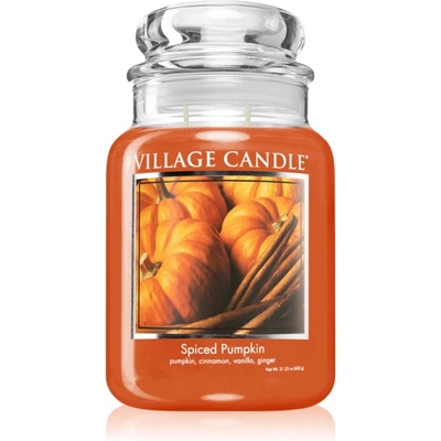 Village Candle Spiced Pumpkin ароматна свещ (Glass Lid) 602 гр