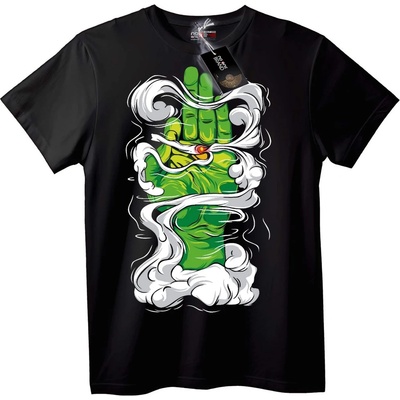 NOONEBRAND Тениска Зелена Ръка Сила - 7XL, Black