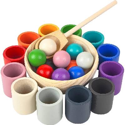 2Kids Toys Dúhové loptičky a poháriky 12 farieb