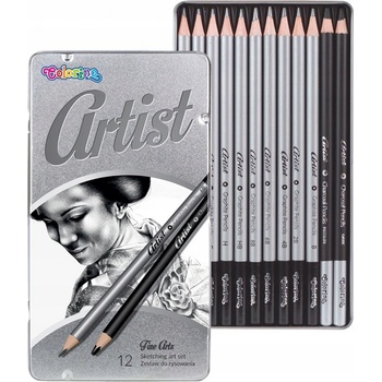 Colorino Artist Tužky grafitové v kovové krabičce 12 ks