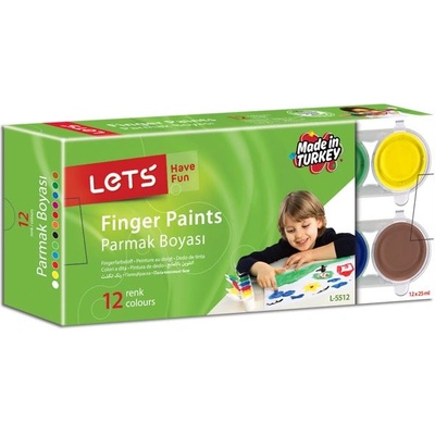 LET'S Бои за рисуване с пръсти 12 цвята Let's L-5512