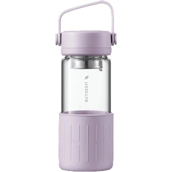 Drinkware BUYDEEM Portable glass tea bottle 400 ml, model CD1008, color Petal Purple (CD1008-PP)