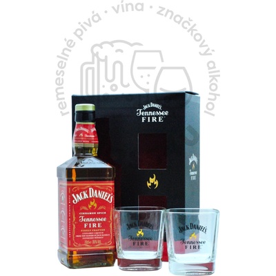 Jack Daniels Fire 0,7 l (dárčekové balenie 2 poháre)