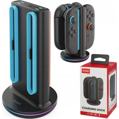 iPega SW2051 Nabíjecí Stanice s RGB pro JoyCon Ovladače Nintendo Switch 2 Black – Zbozi.Blesk.cz