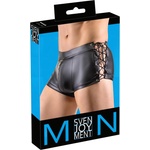 Svenjoyment - мъжки боксер с връзки отстрани - черен, мат - L - lovesexshop