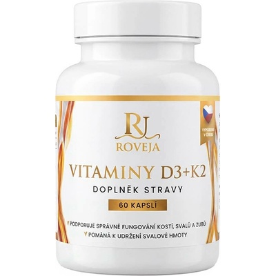 Roveja Vitamin D3 + K2 MK-7 1600 IU s MCT, 60 kapslí