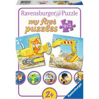Ravensburger - Puzzle 9x2 My First Puzzles: Animal Construction Site - 1 - 39 piese