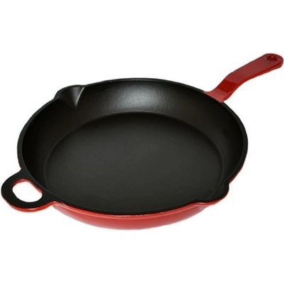 Český smalt GOURMETINA Litinová smaltovaná pánev MAGDALENA Stínově červená/black edition 28 cm