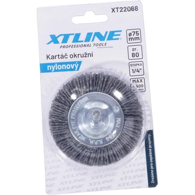 XTLINE Kartáč nylonový radiální, šestihranná stopka (1/4") | 50 mm zr. 80