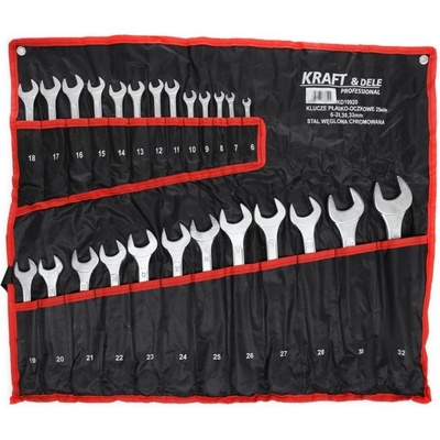 Kraft & Dele 6-32mm kľúče očkové ploché otvorené púzdro 25ks Sada KD10920