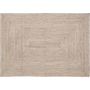 Pure Line Home Килим от юта, правоъгълна плетка, натурално и бяло