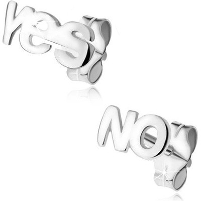 Šperky eshop ze stříbra nápis YES a NO SP01.04