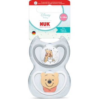 Nuk Perfect Match биберон залъгалка, силикон 6-18 мес. , 2 бр. , AIR, Мечо Пух (10176351)