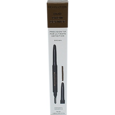 Makeup Revolution Duo Brow Definer ceruzka na obočie Brown 0,15 g