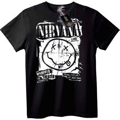 NOONEBRAND Тениска Nirvana Жив Усмихнат Смайли - 2XL, White