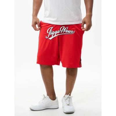 KRÁTKE ŠPORTOVÉ NOHAVICE Červené VOĽNÉ MESH Jigga Basketball