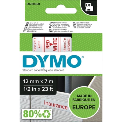 DYMO Dymo 45015 červený tisk bílý podklad 7 m 2 mm