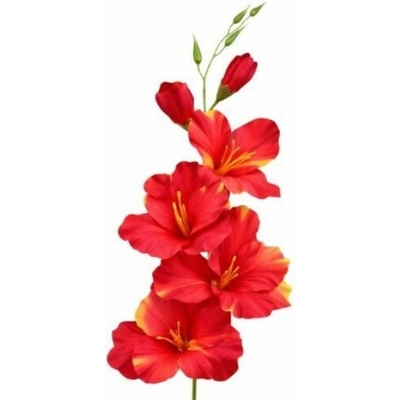 Umelá gladiola saténová červenozelená 54 cm
