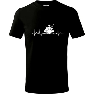 EKG bubeník tričko detské čierna