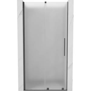 Mexen Velar плъзгаща се душ кабина 100 cm, мат, четкано gun gray - 871-100-000-31-66 (871-100-000-31-66)