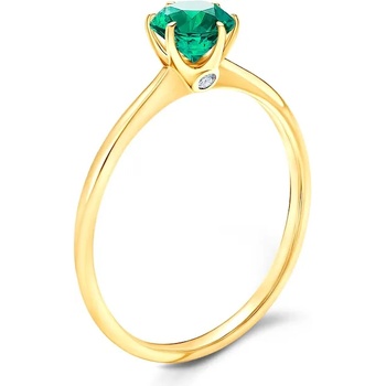 Image 1 of SAVICKI Годежен пръстен The Journey: злато, смарагд