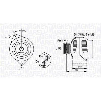 Alternátor MAGNETI MARELLI 063341658010