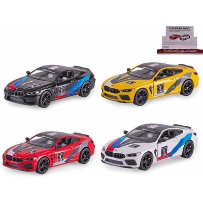 Kinsmart BMW M8 Competition Coupe 13cm kov zpětný chod 4barvy 12ks v DBX 1:38