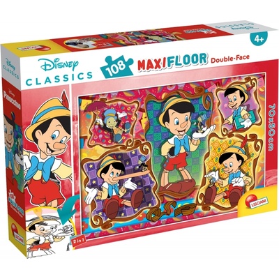 Lisciani Двулицев пъзел Lisciani - Пинокио, 108 части (LI31757)