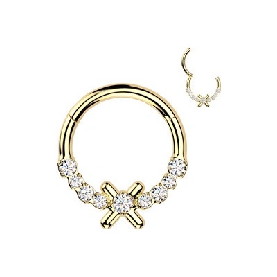 Šperky4U Ocelový piercing segment kruh SG118GD-1210