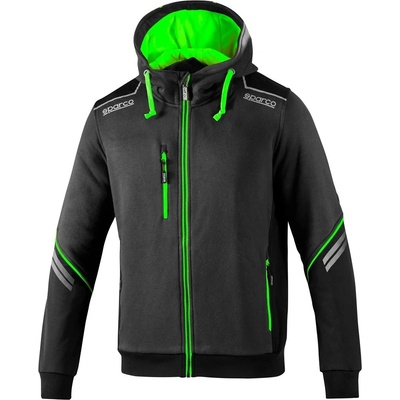 Sparco COLORADO TECH HOODED FULL ZIP mikina Sivá-Zelená