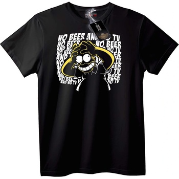 NOONEBRAND Тениска Без бира и телевизия - 7XL, White