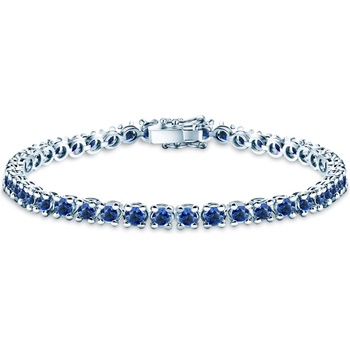 SAVICKI Тенис гривна Luminy 4, 5 мм: бяло злато, сини сапфири