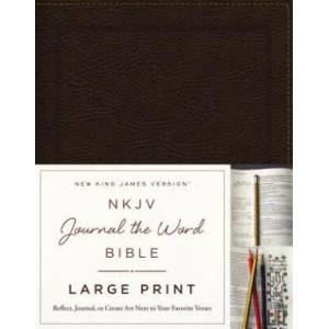 NKJV, Journal the Word Bible, Large Print, Bonded Leather, Brown, Red Letter | Thomas Nelson (ISBN: 9780718090890)