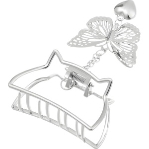 HARAHU Щипка за коса Butterfly - Сребриста / Тип4 KP30635