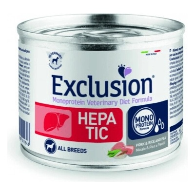 Exclusion Monoprotein Vet Diet Hepatic All Breeds bravčové mäso ryža a hrášok 200 g