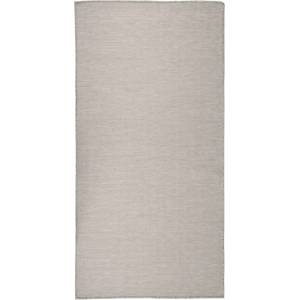 vidaXL Градински плоскотъкан килим, 100x200 см, светлосив (340780)
