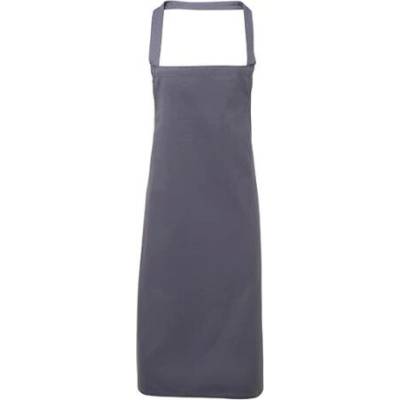 Premier Workwear Zástěra s laclem z biobavlny bez kapsy PR102 Steel Pantone 6545 60x87cm