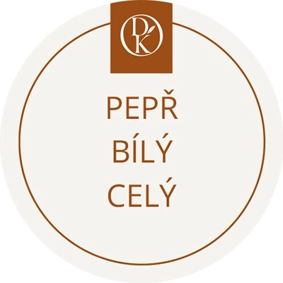 Davídkovo koření Etiketa Pepř bílý celý béžová průměr 4,5 cm 1 ks