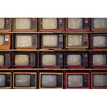DIMEX ART s. r. o Флизелинов фототапет стена от стари телевизори 375 x 250 см