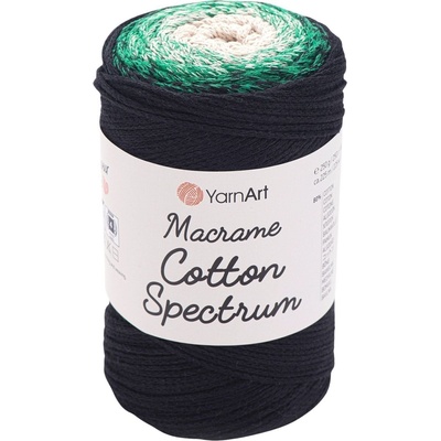 YARNART Macrame Cotton Spectrum 225 m 1315 Black Green юта (Macrame Cotton Spectrum 1315)