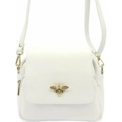 Luka dámska kožená kabelka 19-68 DOLARO Bzzz White Letter Bag Gold Hardware