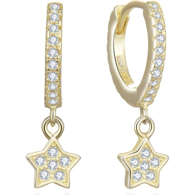 Olivie strieborné krúžkové náušnice zlatá hviezda 5491