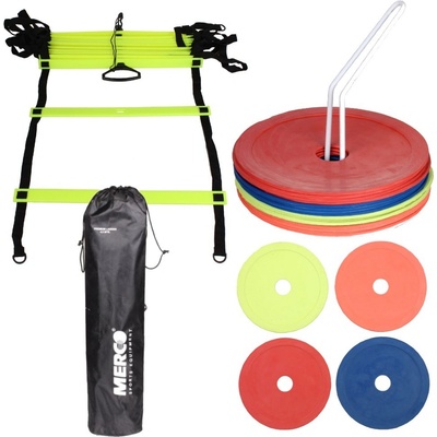 Merco Tréninkový set Agility žebřík a sada 16-ti kusů plochých met – Hledejceny.cz
