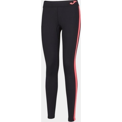 Joma legíny ASCONA LONG TIGHT BLACK-FLUOR CORAL