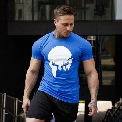 Ultrasoft tričko Iron Aesthetics Skull modré modrá
