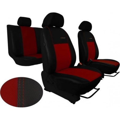 Autopoťah Pok-ter Exclusive Leather bordovo-čierne koža