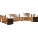 vidaXL Комплект дивани за открито 10 бр. Натурално (3384900)