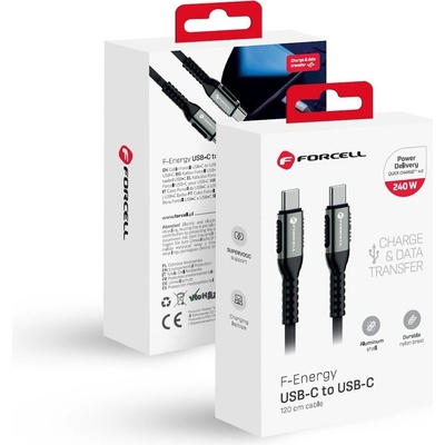 Forcell C263 USB-C na USB-C QC4.0 PD 5A 240W Cafule 1,2m černý