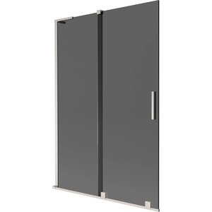 Mexen Velar L параван за вана, двукрилен плъзгащ се 120 x 150 см, графит, четкан никел - 896-120-003-41-97 (896-120-003-41-97)
